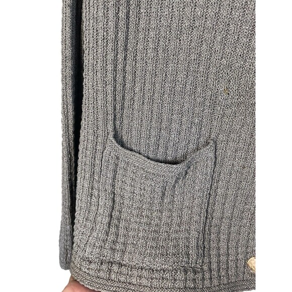MARGARET O'LEARY Tan  knit button front cardigan sweater sz M Pockets Collar‎ - Picture 4 of 9